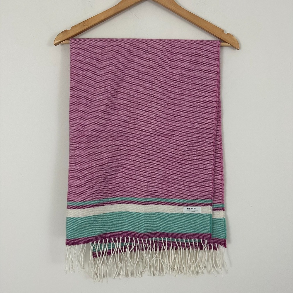 McNutt of Donegal Scarf Sugar Pink Pure Merino Lambswool 28x40 In